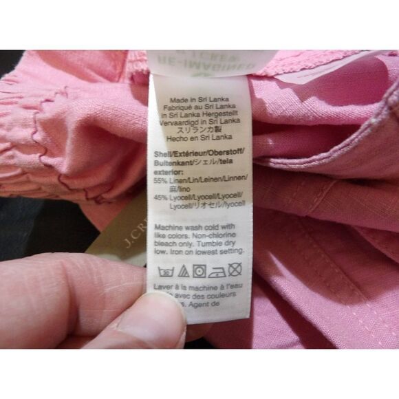 NWT J Crew Womens Bohemian Rose Linen Blend Tie Waist Seaside Pants XS - Picture 5 of 5